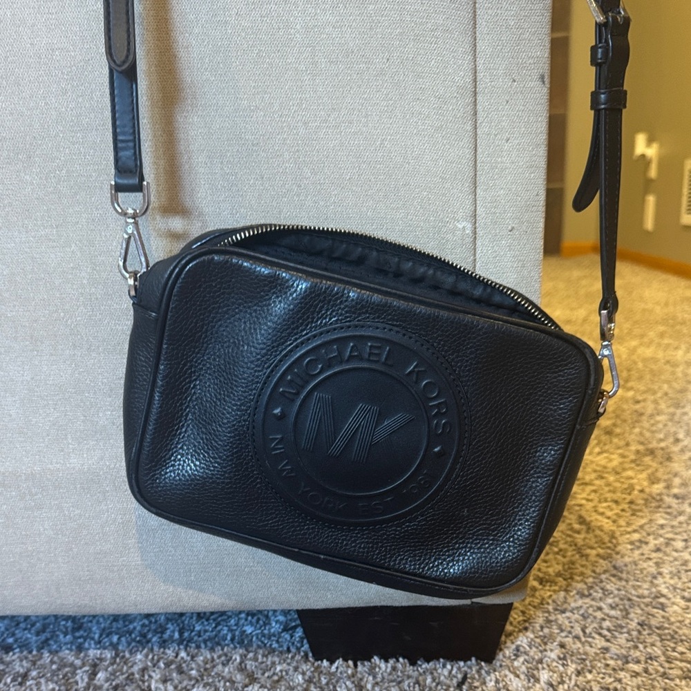 Michael Kors Black Pebbled Leather Crossbody